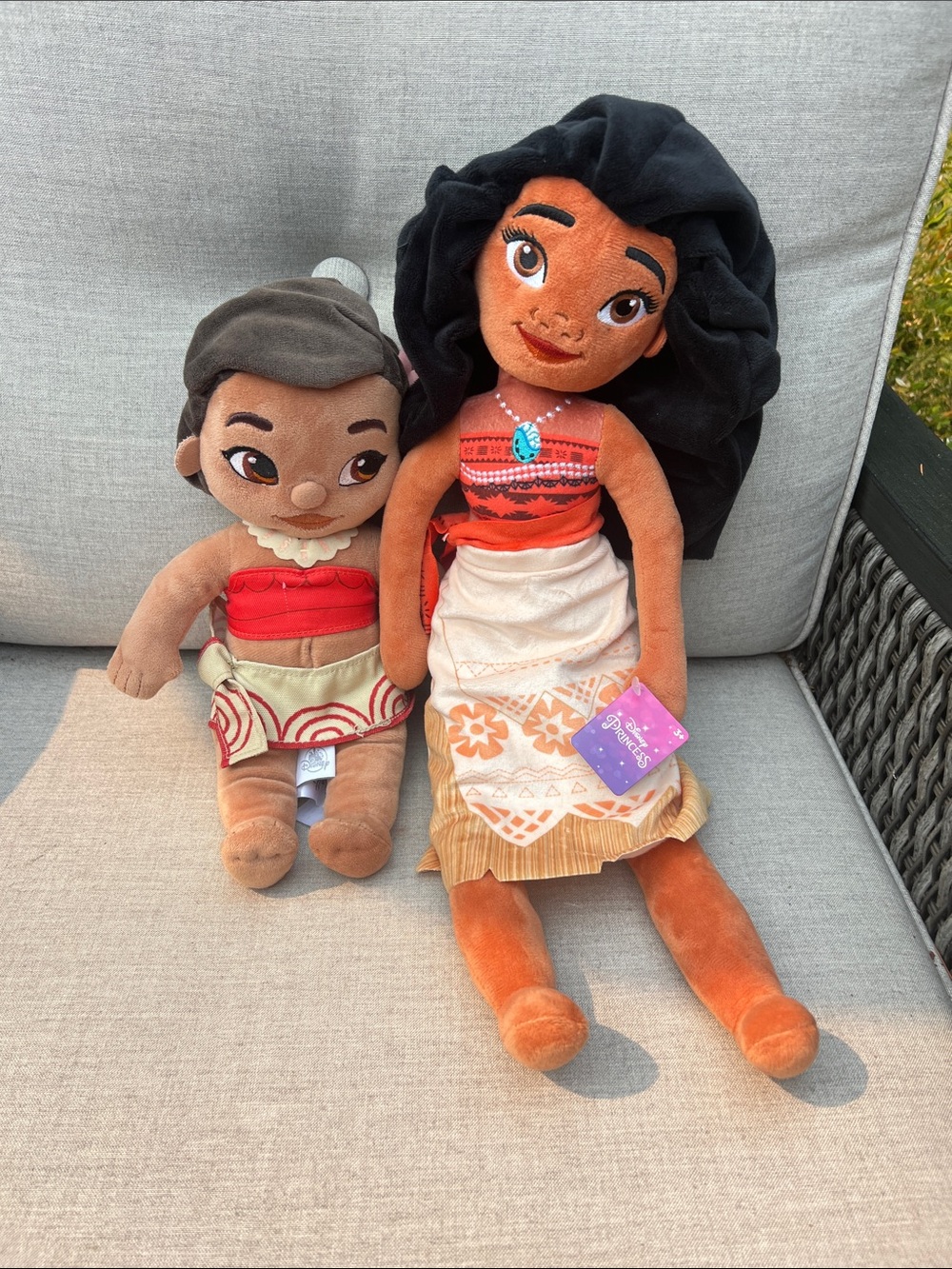 Lot of 2 Disney Moana Plush Dolls – Toddler & Princess Editions